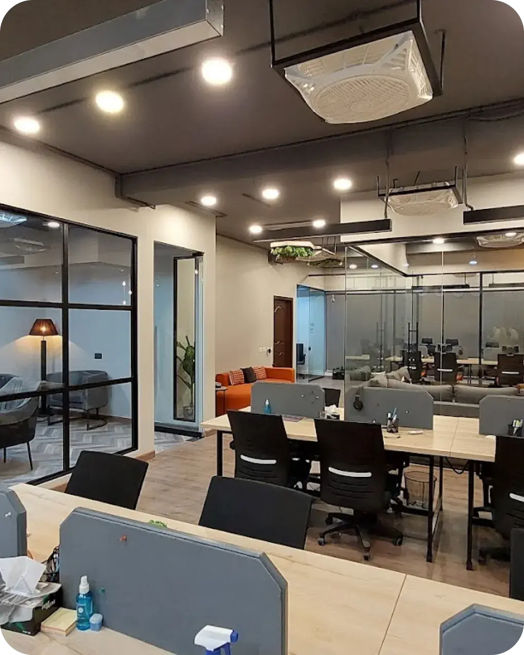 Developers working in the main engineering hall